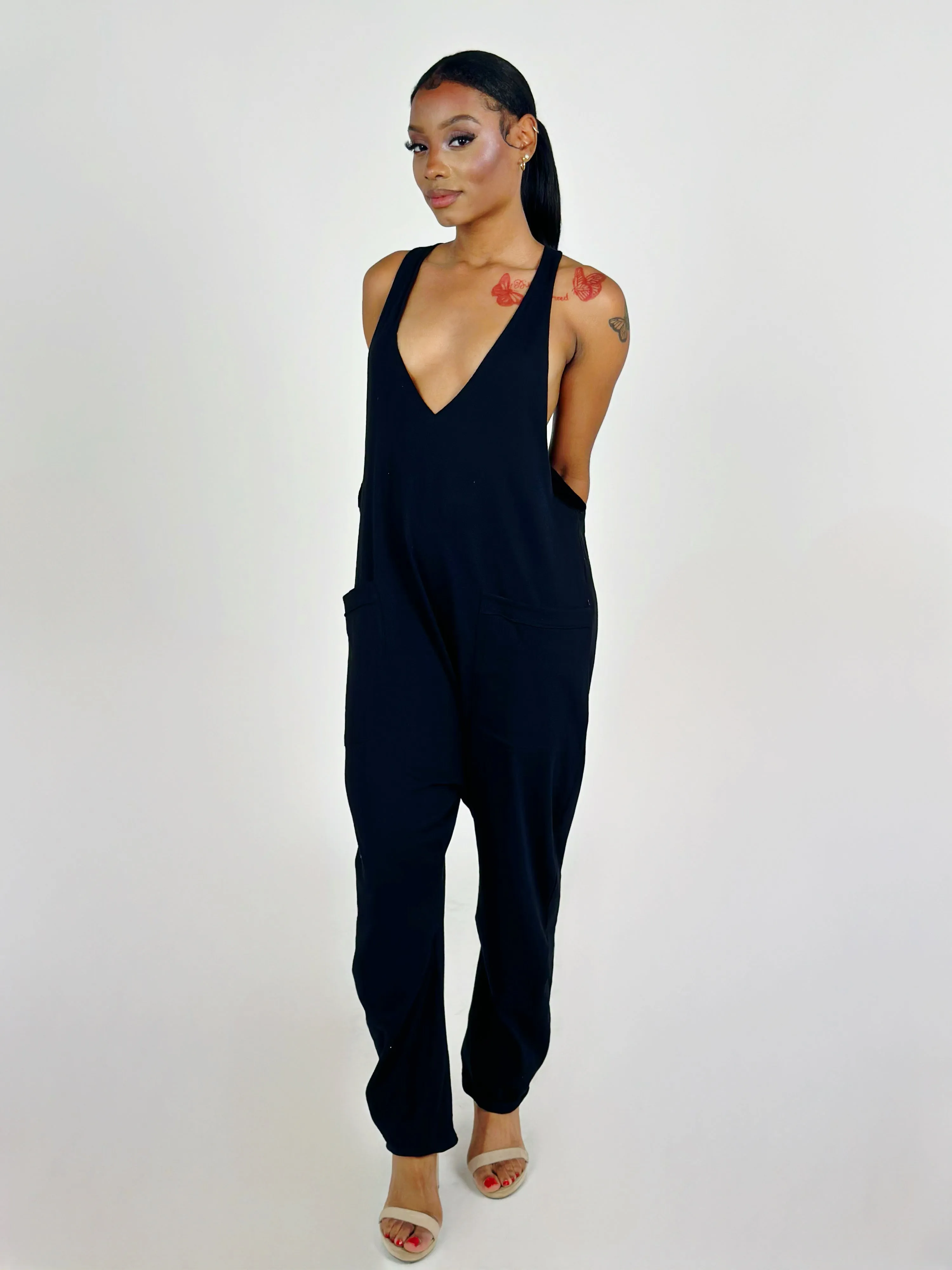 Black Sleeveless Jumpsuit