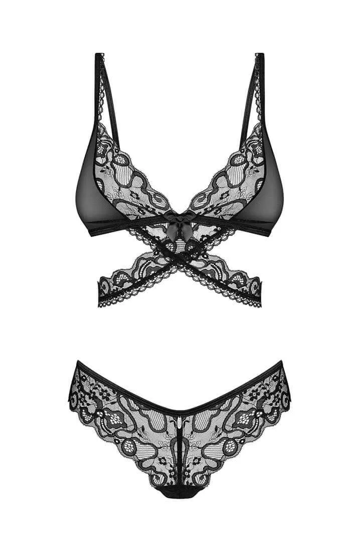 Black wrap-around lingerie set - Next Move