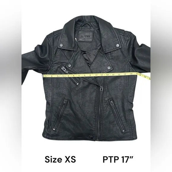 BLANK NYC Moto Jacket Vegan Leather Matte Black Onyx Women’s Size XS Small NEW