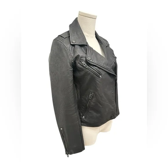 BLANK NYC Moto Jacket Vegan Leather Matte Black Onyx Women’s Size XS Small NEW