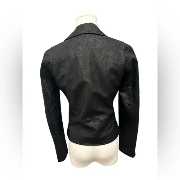 BLANK NYC Moto Jacket Vegan Leather Matte Black Onyx Women’s Size XS Small NEW