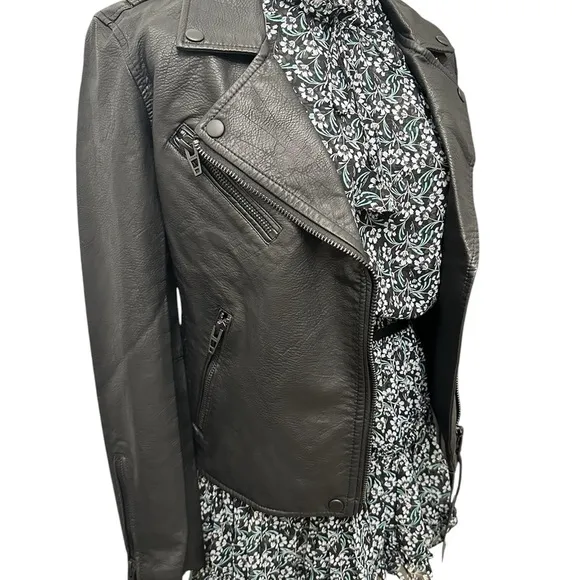 BLANK NYC Moto Jacket Vegan Leather Matte Black Onyx Women’s Size XS Small NEW