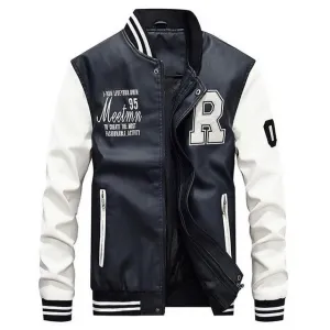 Blouson de baseball cuir homme 2023 / Baseball Jackets Men Slim Fit 2021