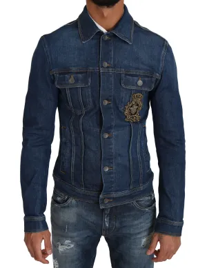Blue Denim Royal Crown Bee Logo Jacket