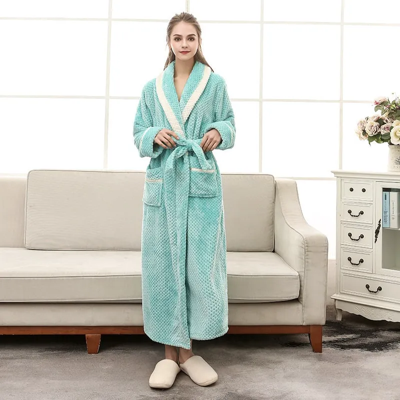 Blush Plush Long Fleece Shawl Collar Robe