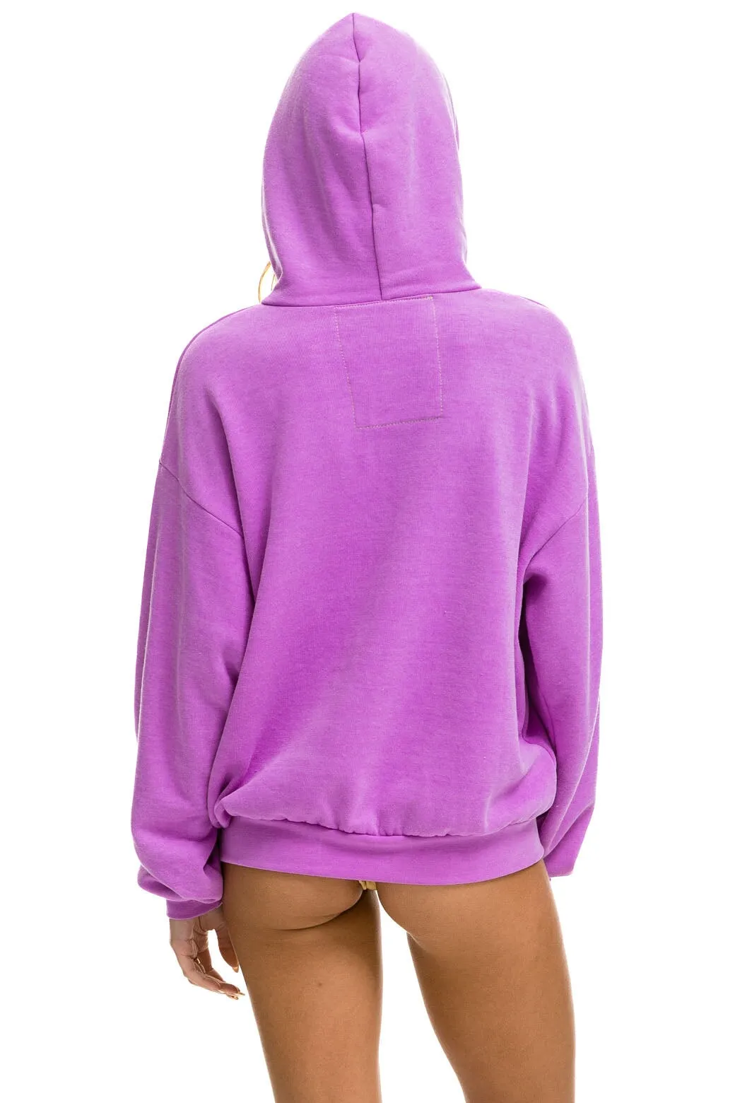 BOLT HEART PULLOVER RELAXED HOODIE - NEON PURPLE