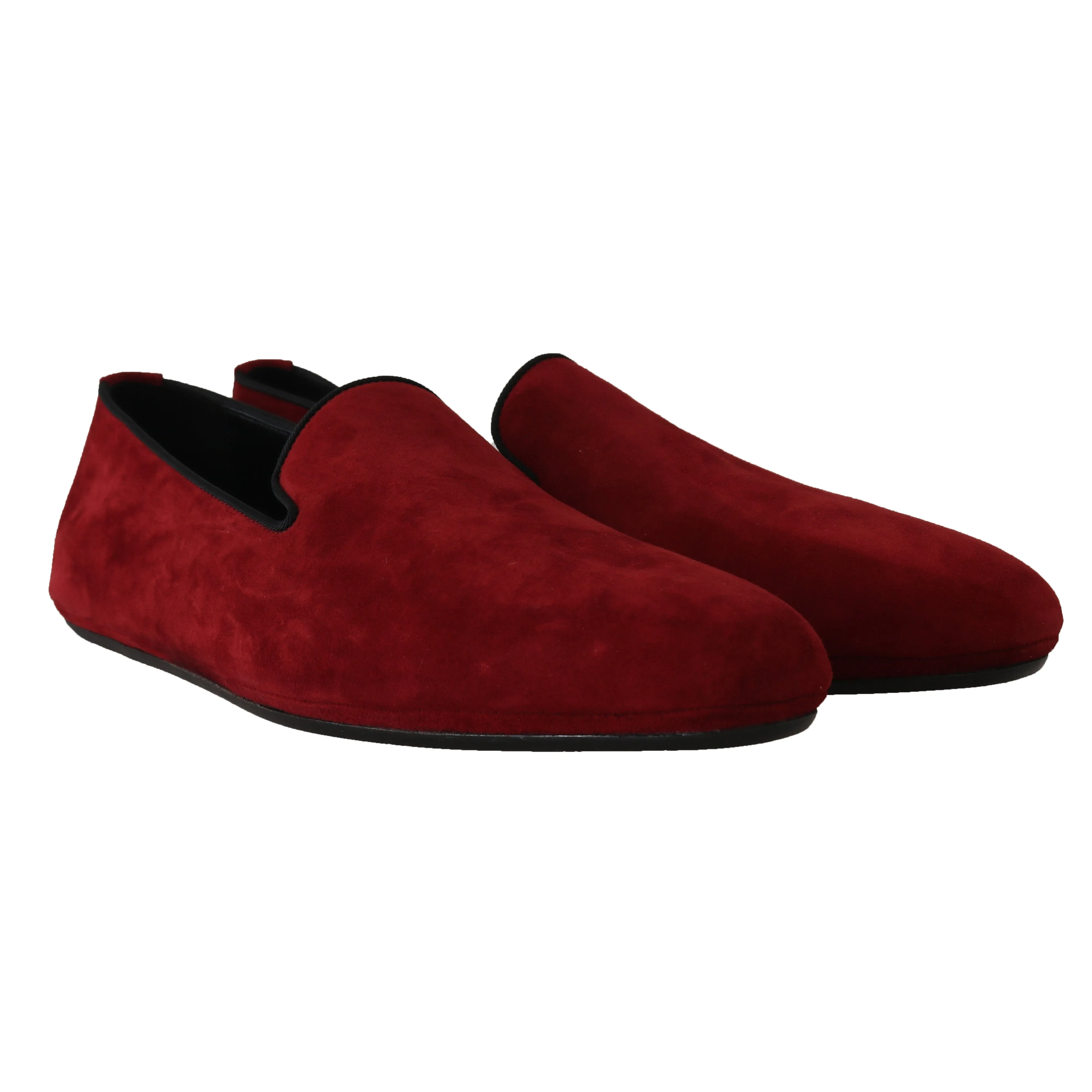 Bordeaux Suede Slides Flats Loafers