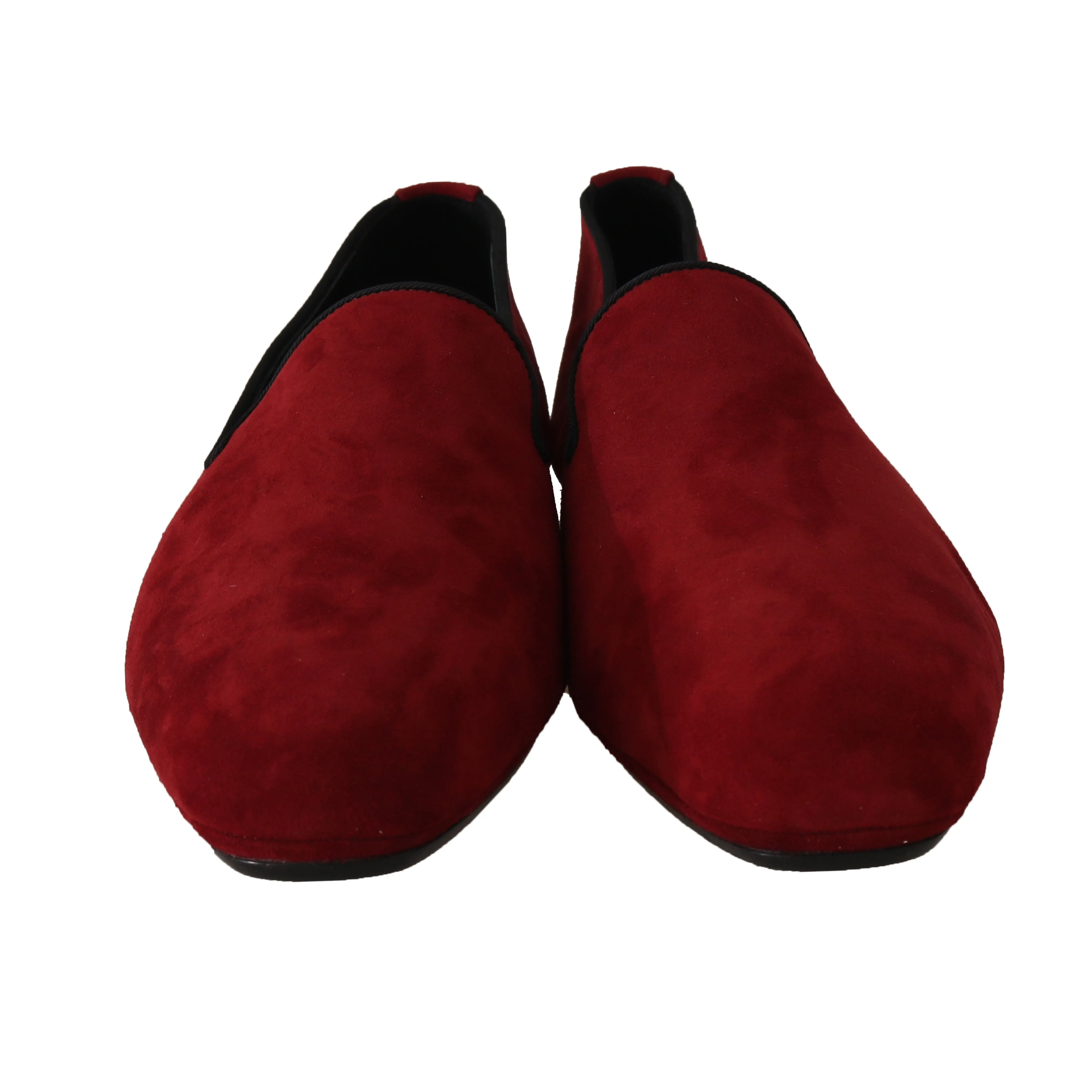 Bordeaux Suede Slides Flats Loafers