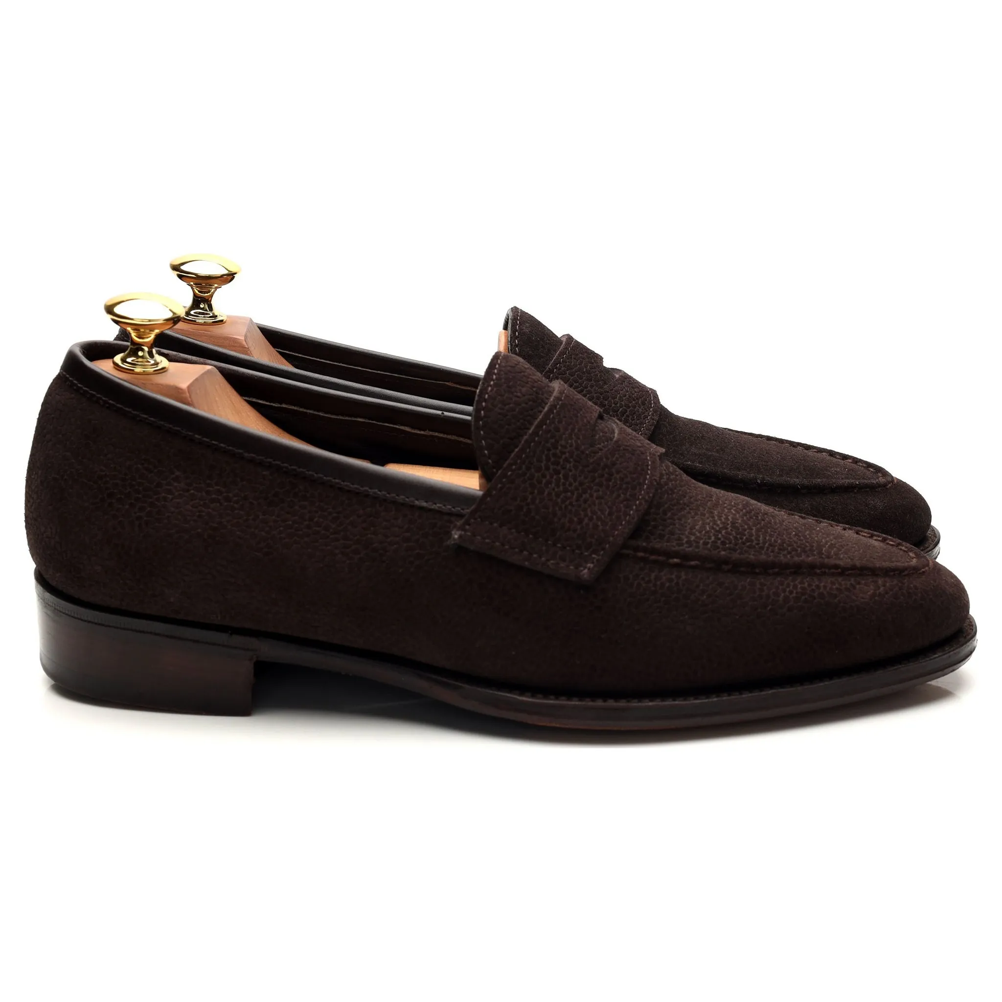 'Bradley 2' Dark Brown Grain Suede Loafer UK 7 E