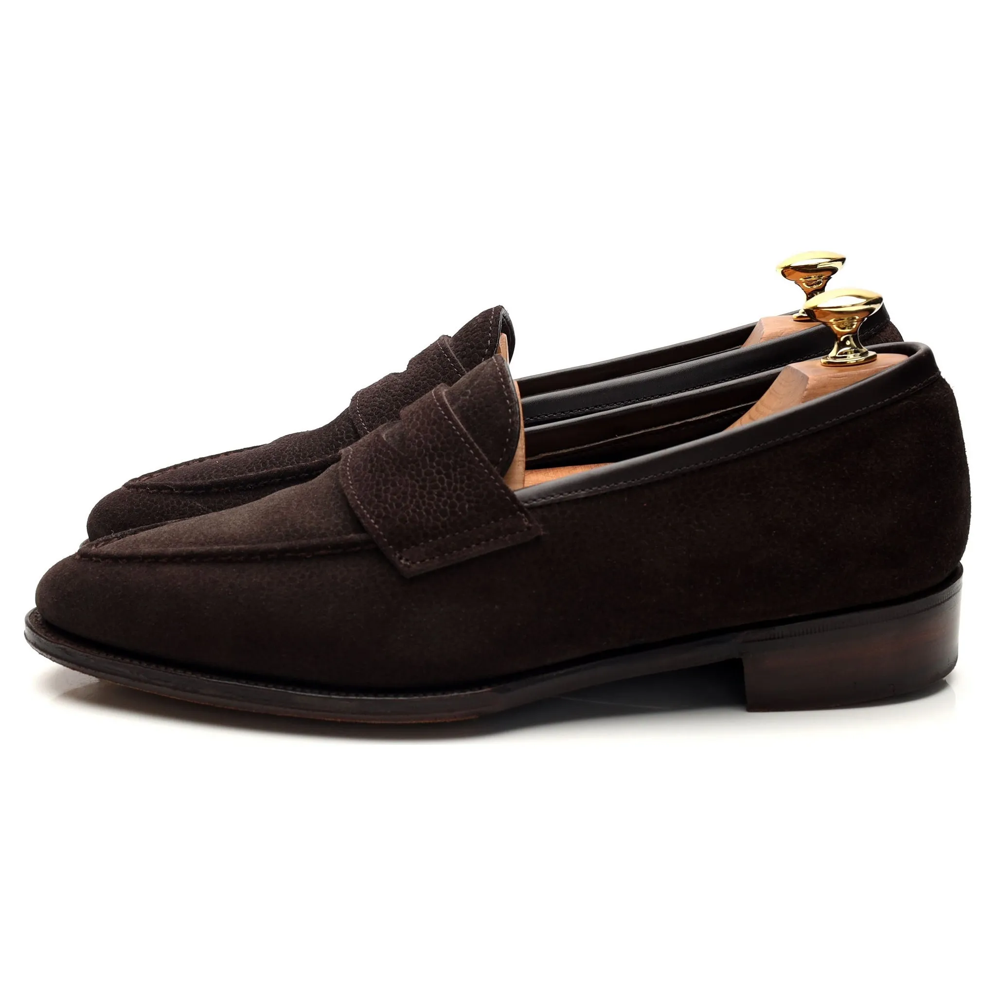 'Bradley 2' Dark Brown Grain Suede Loafer UK 7 E