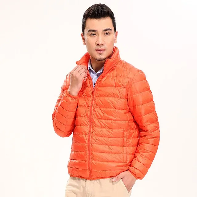 Brand Clothing Men Autumn Winter Duck Down Jacket Men Solid Breathable Jackets Men Outdoors Coats Parka chaqueta hombre Size 3XL
