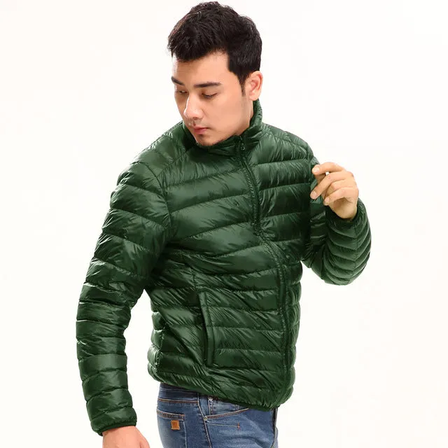 Brand Clothing Men Autumn Winter Duck Down Jacket Men Solid Breathable Jackets Men Outdoors Coats Parka chaqueta hombre Size 3XL