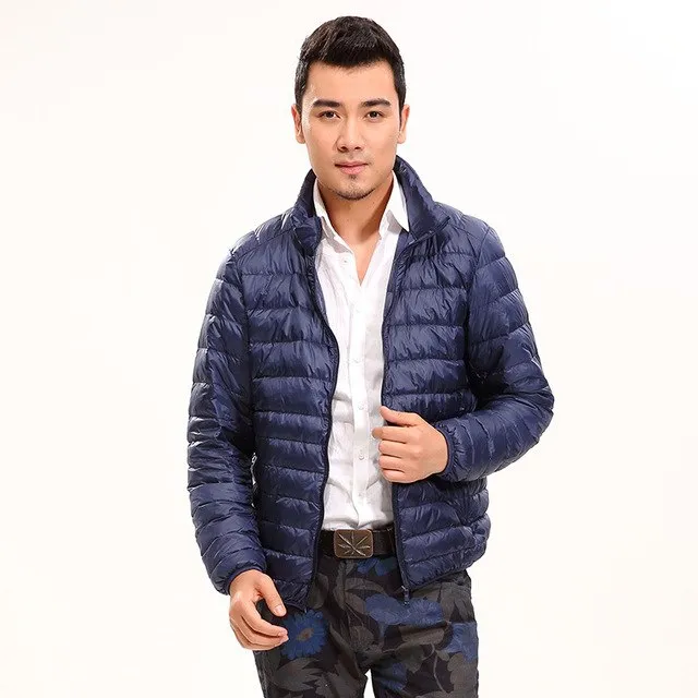 Brand Clothing Men Autumn Winter Duck Down Jacket Men Solid Breathable Jackets Men Outdoors Coats Parka chaqueta hombre Size 3XL