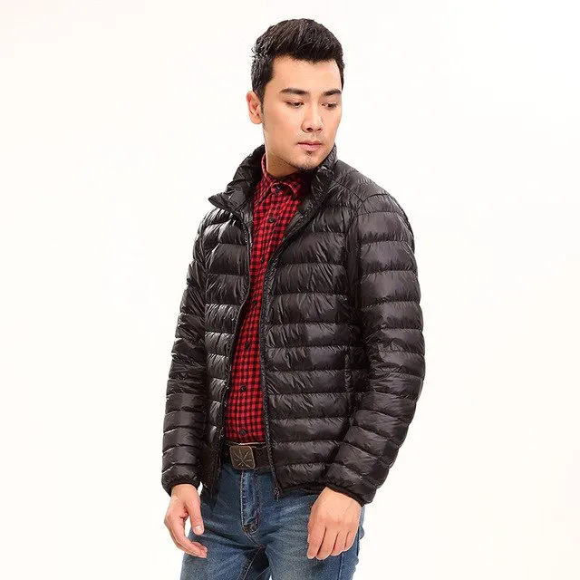 Brand Clothing Men Autumn Winter Duck Down Jacket Men Solid Breathable Jackets Men Outdoors Coats Parka chaqueta hombre Size 3XL