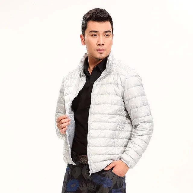 Brand Clothing Men Autumn Winter Duck Down Jacket Men Solid Breathable Jackets Men Outdoors Coats Parka chaqueta hombre Size 3XL