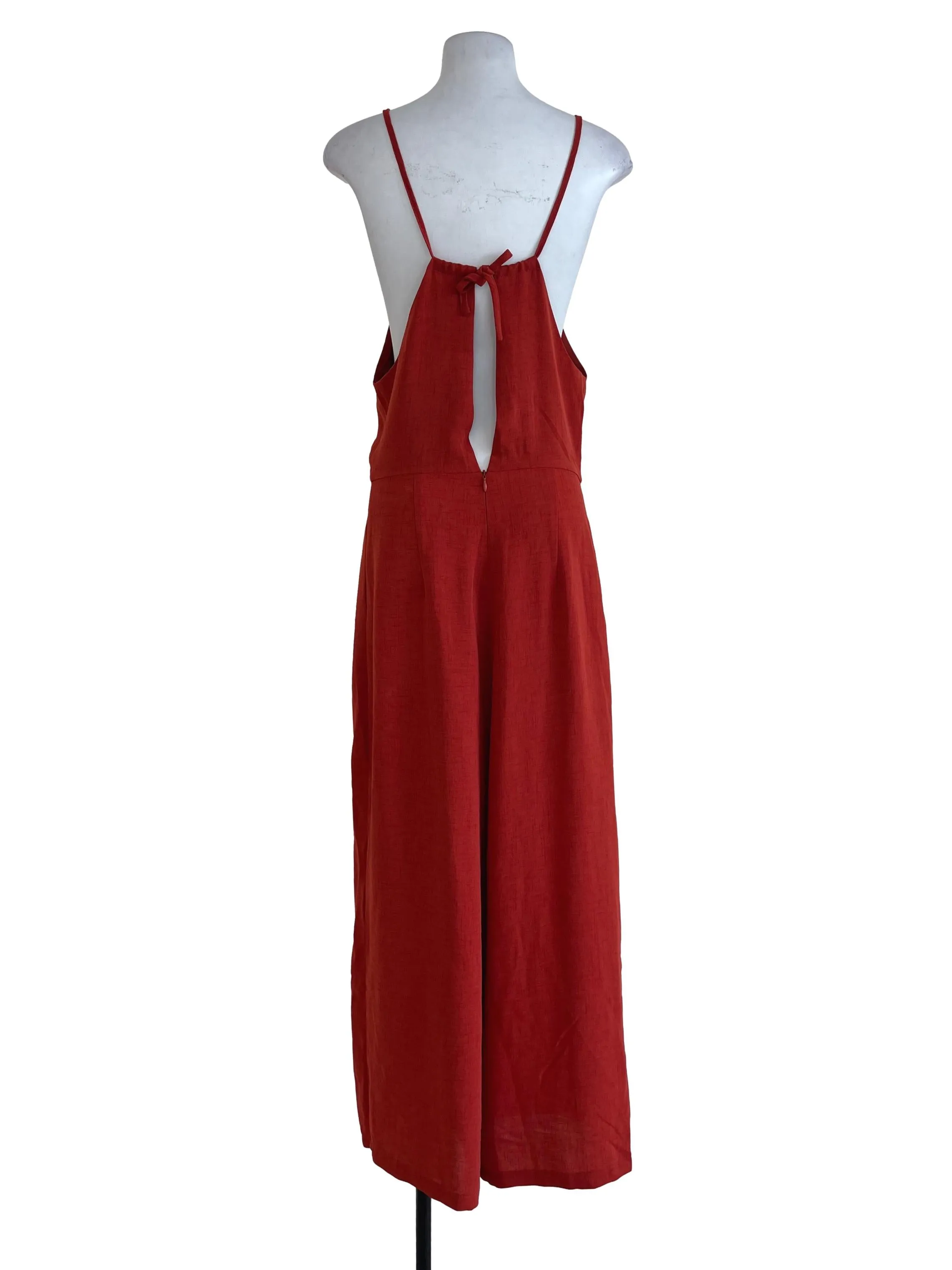Brick Orange Plain Jumpsuit