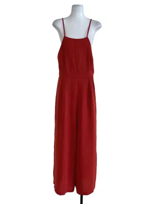 Brick Orange Plain Jumpsuit