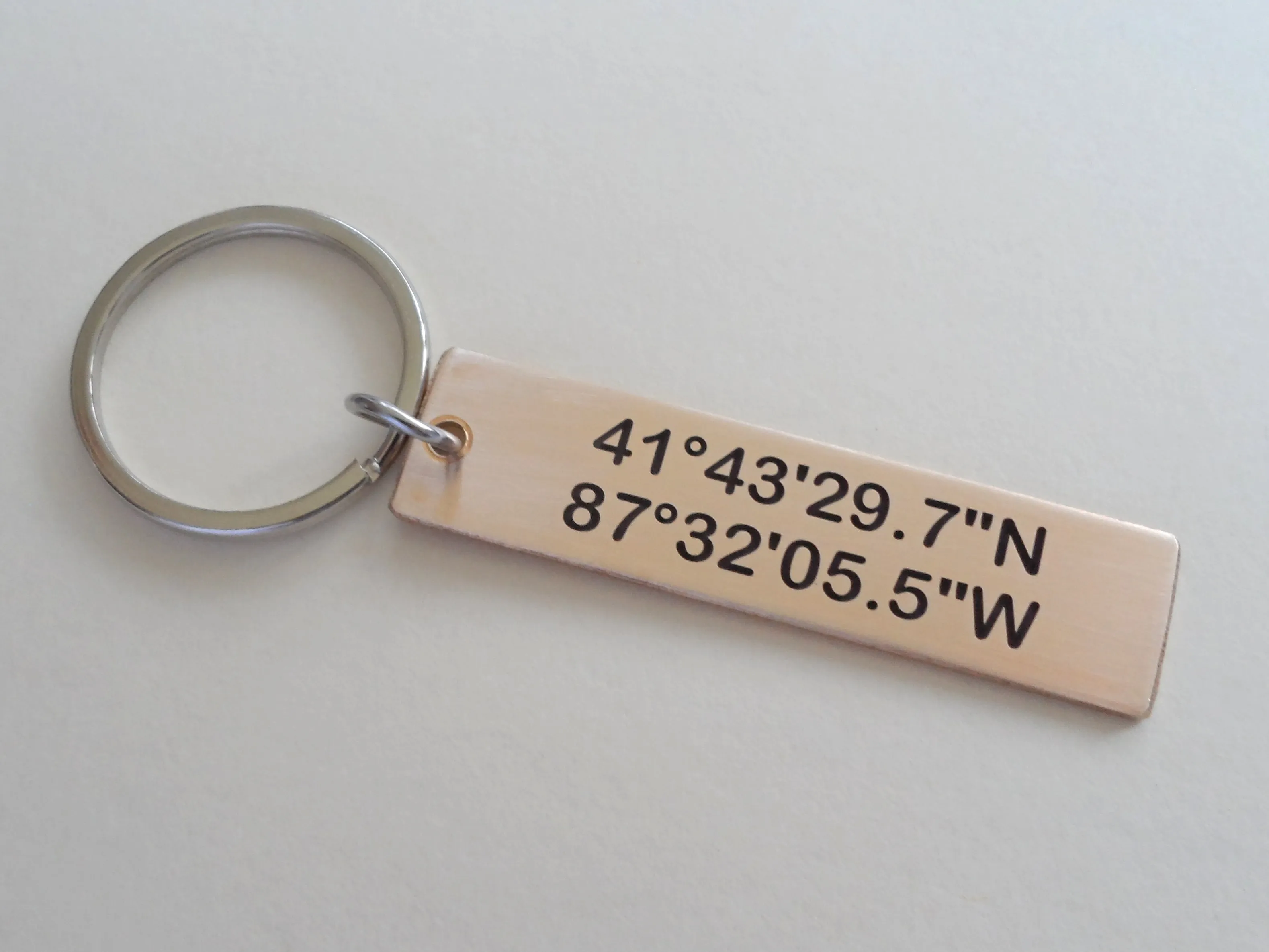 Bronze Tag Keychain Engraved with "2,922 Days, Happy 8th"; Handmade 8 Year Anniversary Couples Keychain, Personalized Option