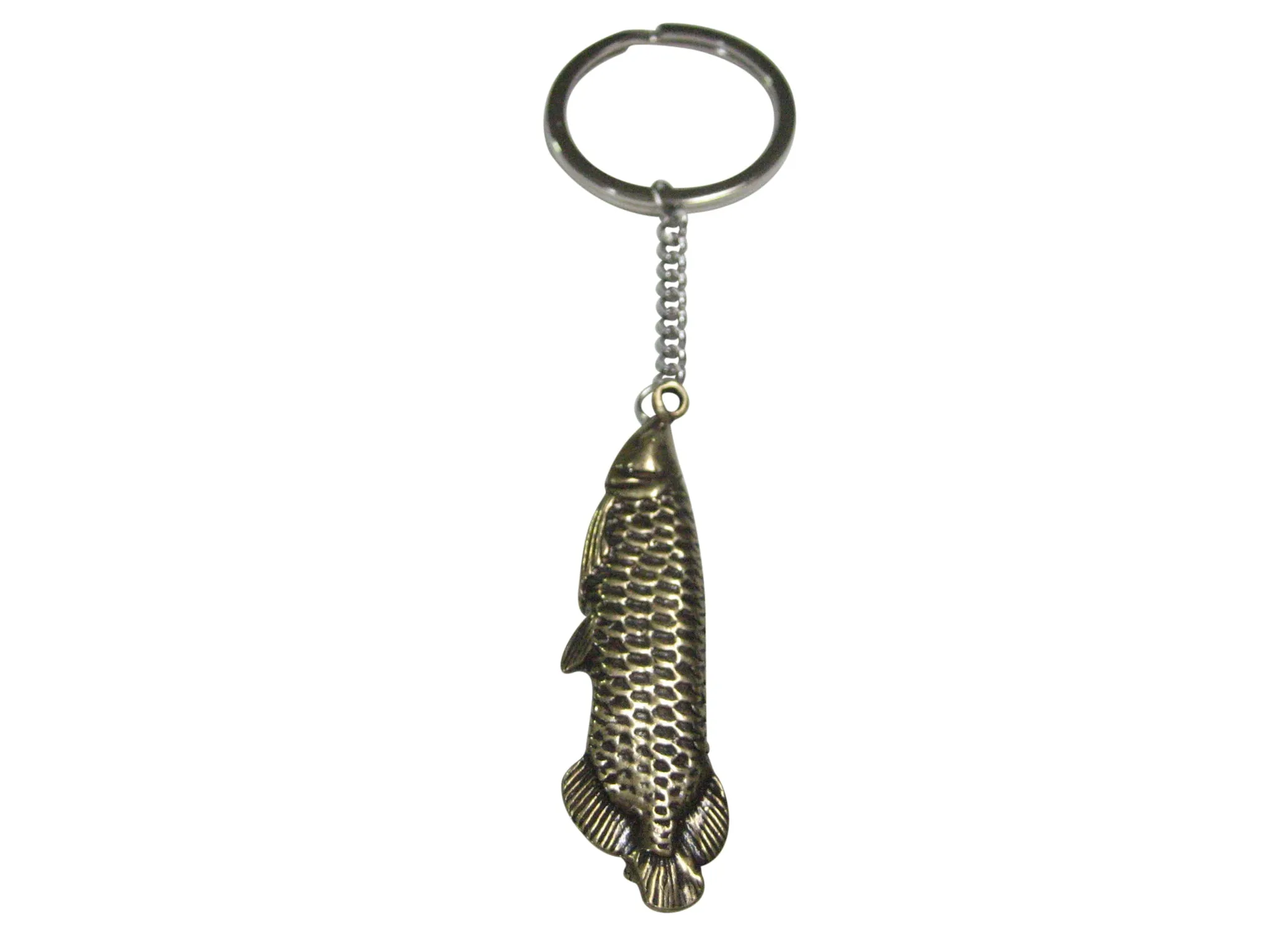 Bronze Toned Arowana Fish Pendant Keychain