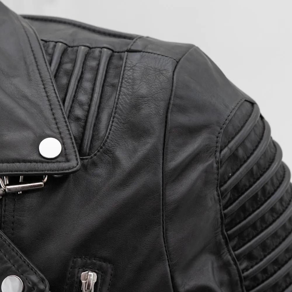 Brooklyn - Men's Fashion Lambskin Leather Jacket (Black)