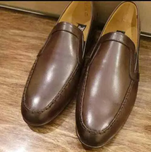 Brown Casual Leather Loafers for Men - Handcrafted Slip-Ons