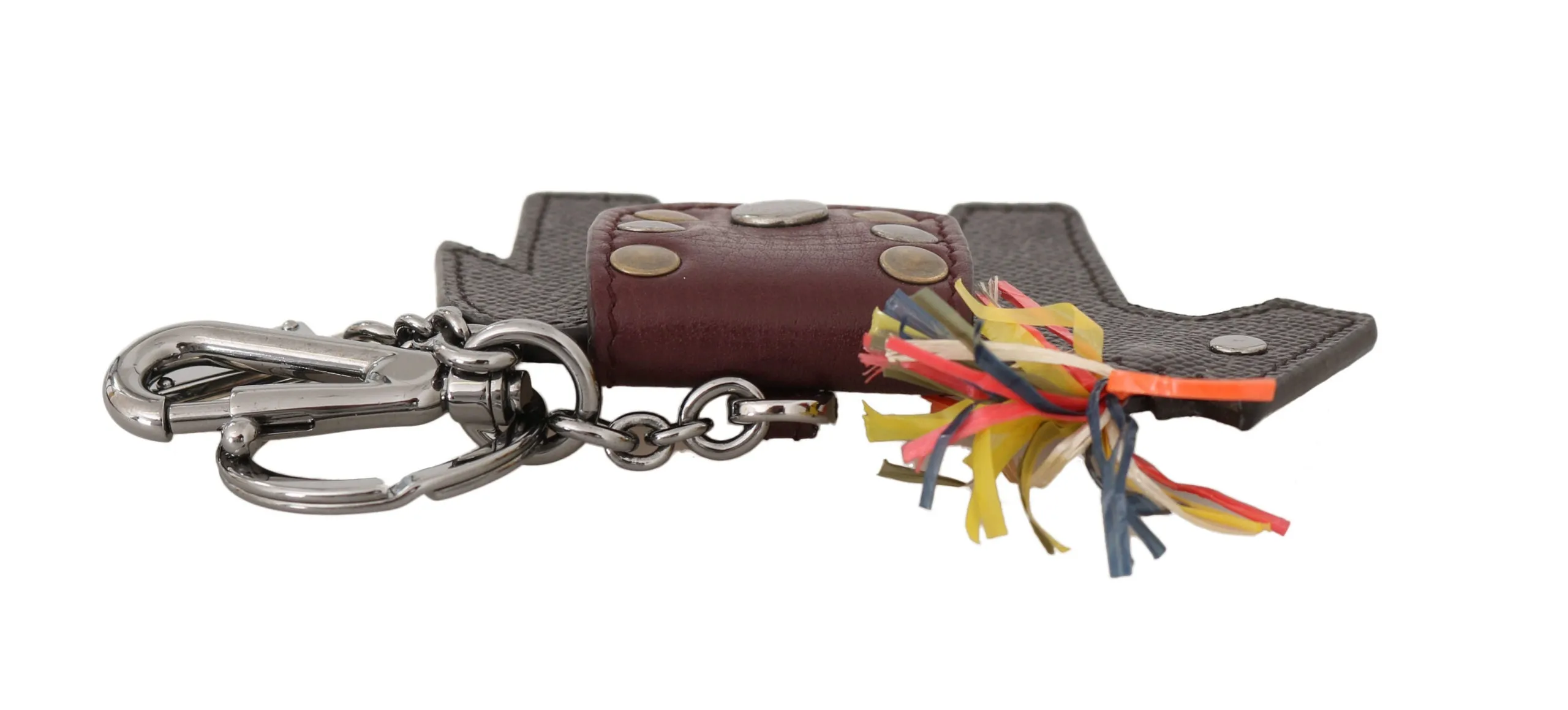 Brown Horse Pony Studded Keyring Leather Keychain
