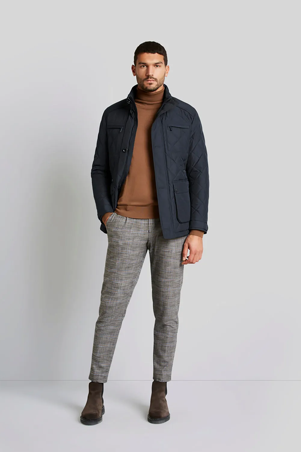 BUGATTI QUILTED LEATHER TRIM JACKET 49052