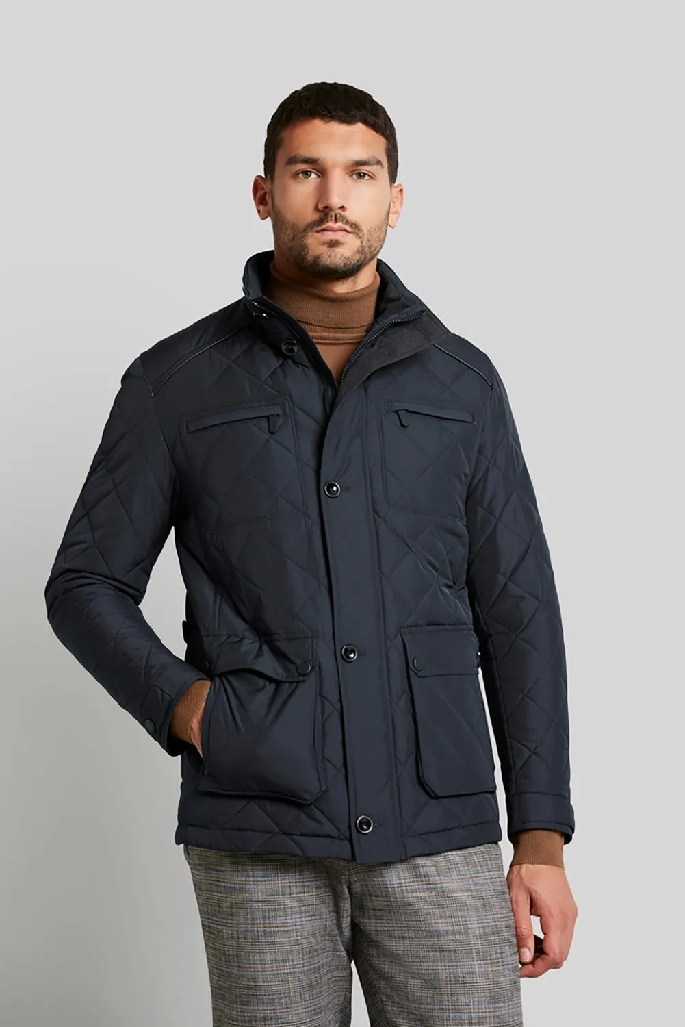 BUGATTI QUILTED LEATHER TRIM JACKET 49052