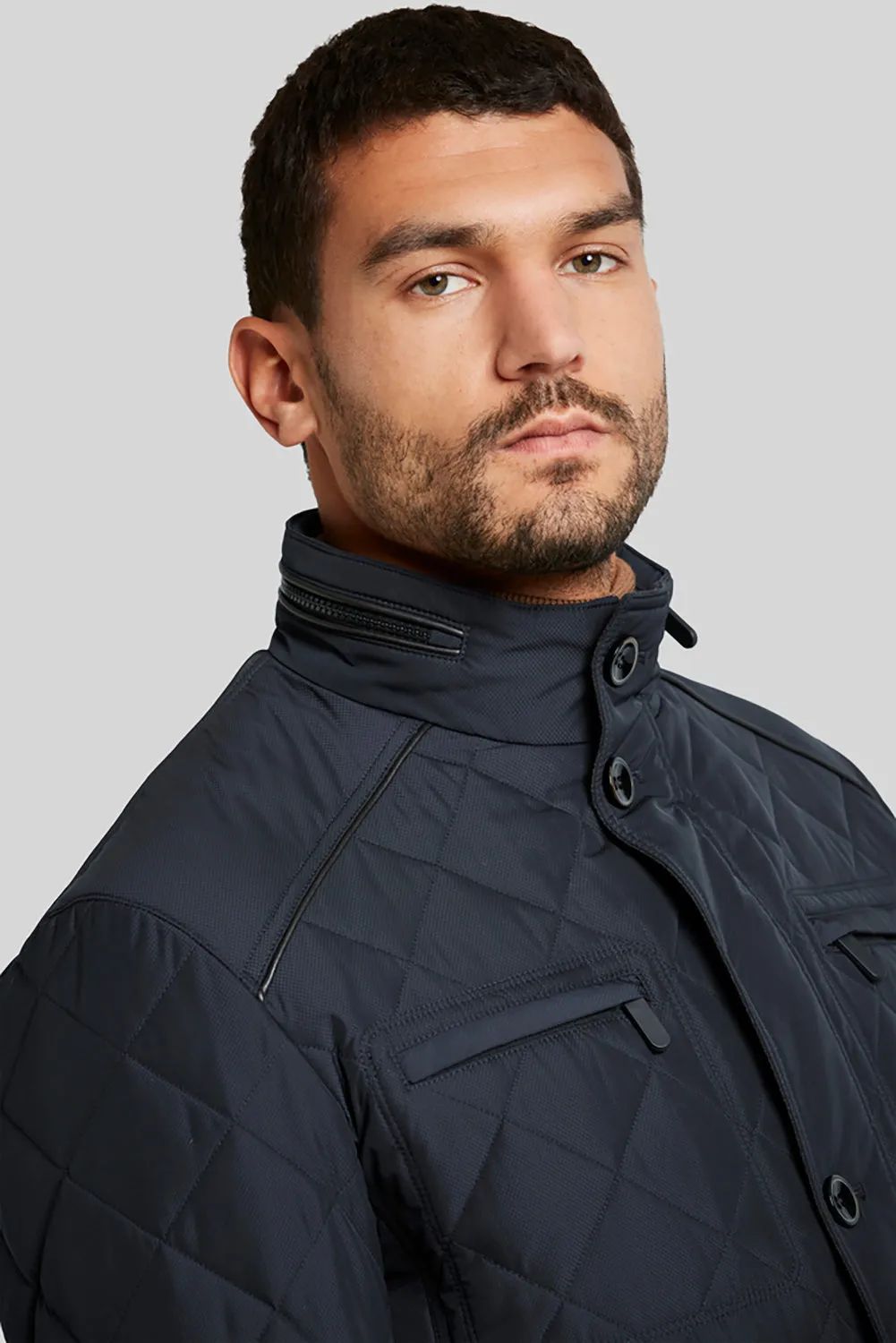 BUGATTI QUILTED LEATHER TRIM JACKET 49052