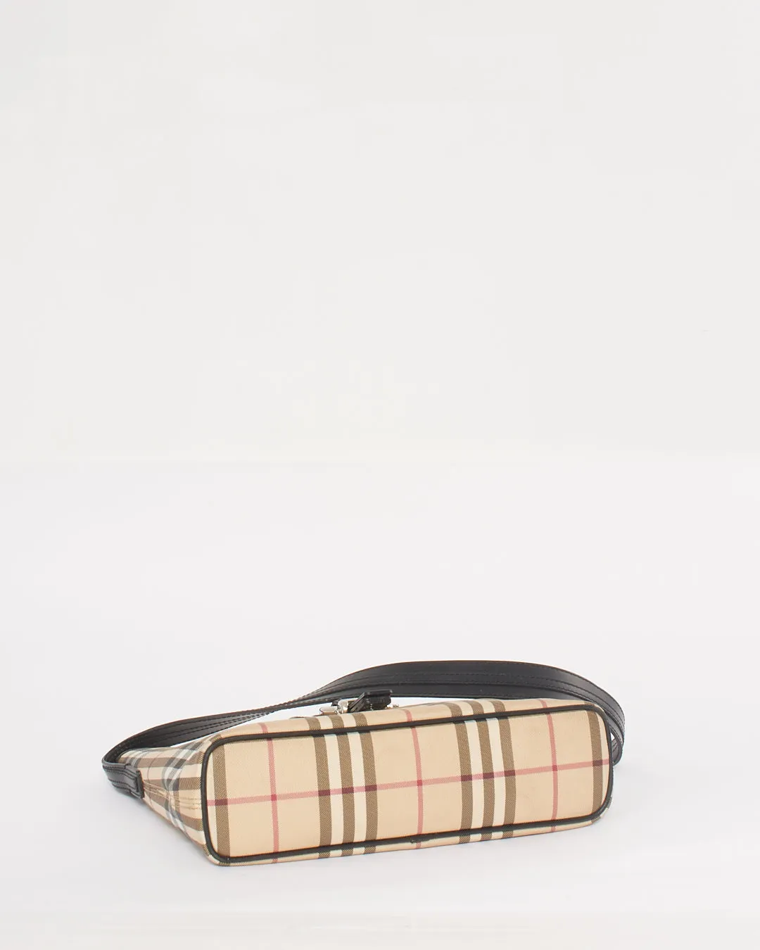 Burberry Beige Nova Check Canvas Buckle Shoulder Bag