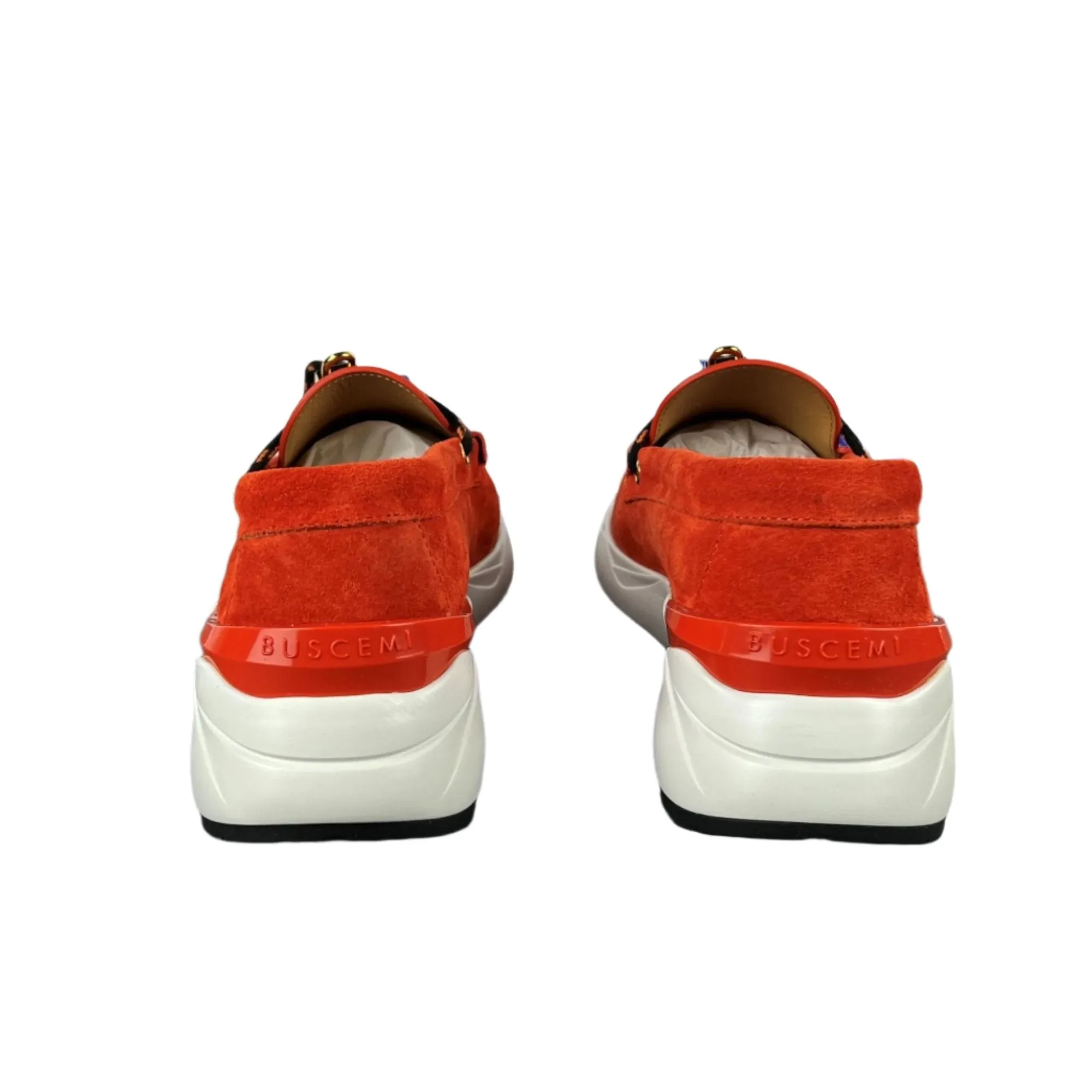 Buscemi Men's Mare Orange Leather Loafers SAMPLE