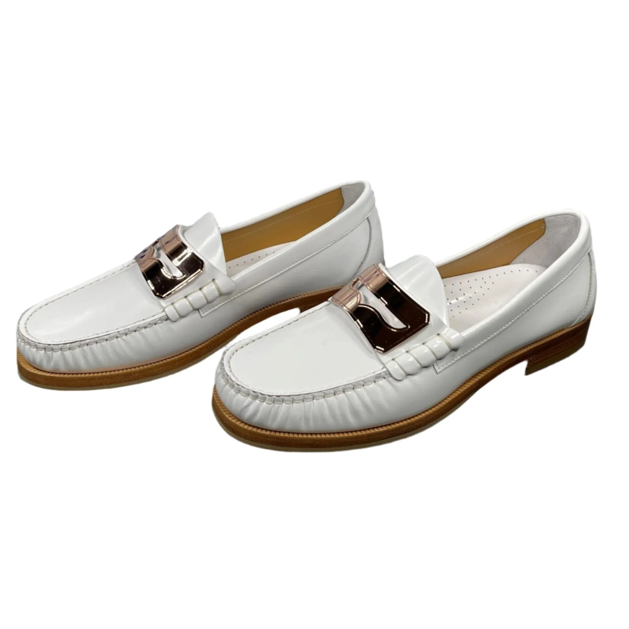 Buscemi Mens Town Loafer  Off White Leather Loafers