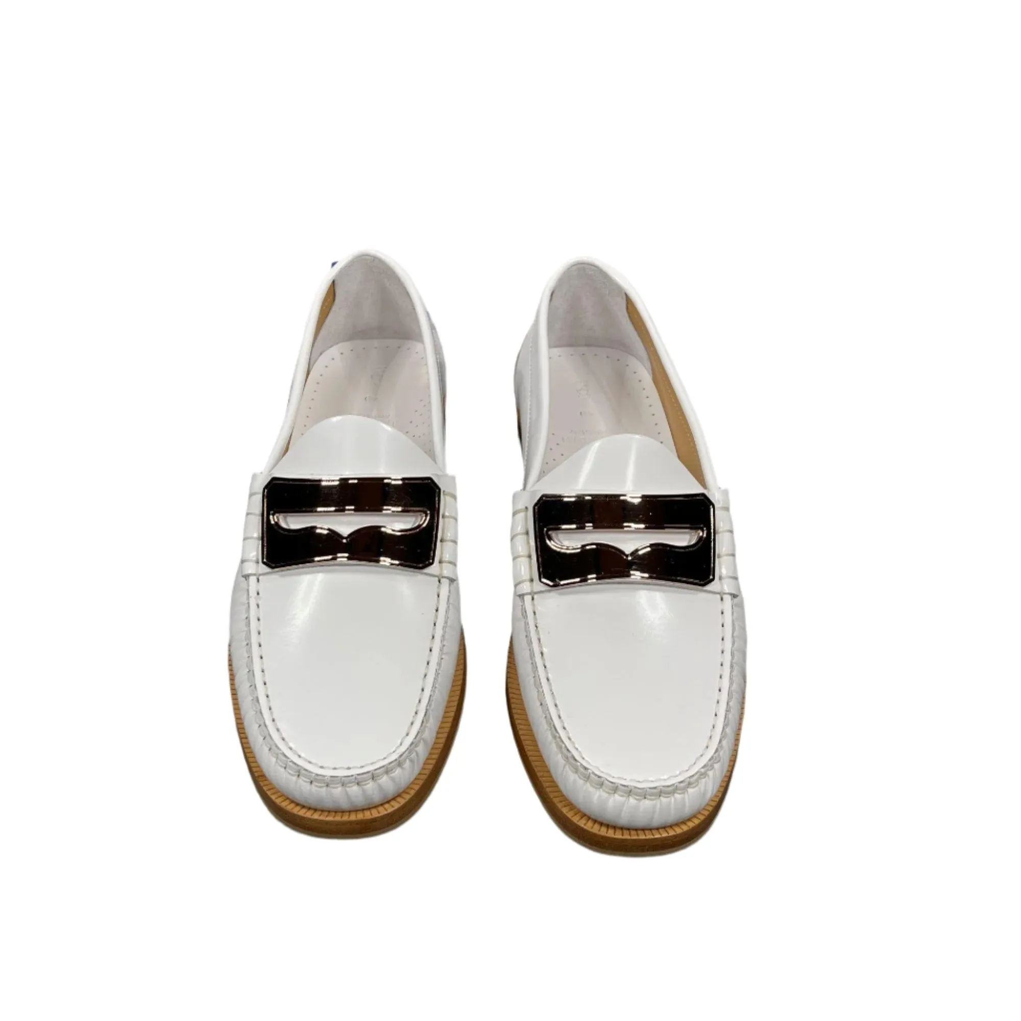 Buscemi Mens Town Loafer  Off White Leather Loafers