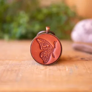Butterfly Leather Keychain