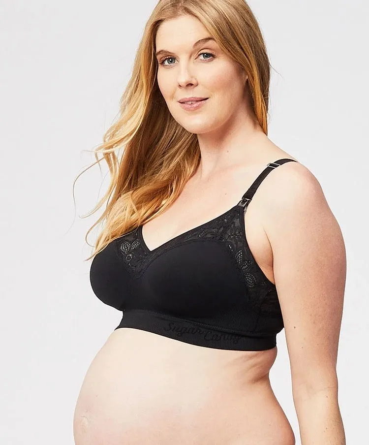 Cake Maternity - Sugar Candy Posh Nursing Bralette - Black