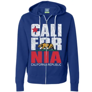 California Flag Vintage Retro Text Zip-up Hoodie Asst Colors