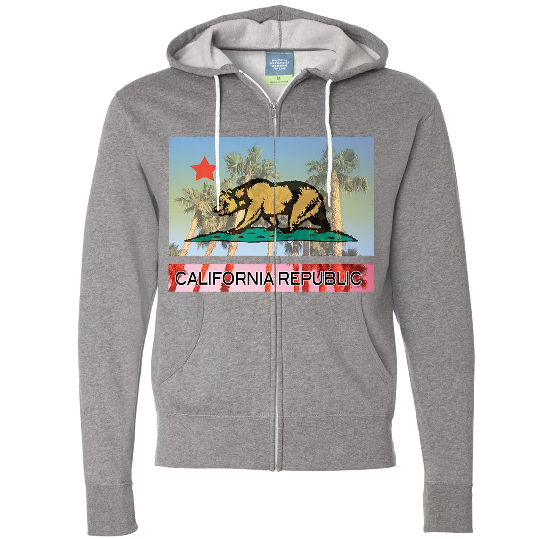 California Republic Palm Tree Bear Zip-Up Hoodie