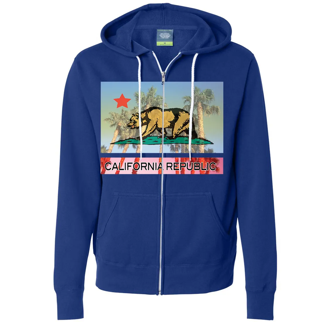 California Republic Palm Tree Bear Zip-Up Hoodie
