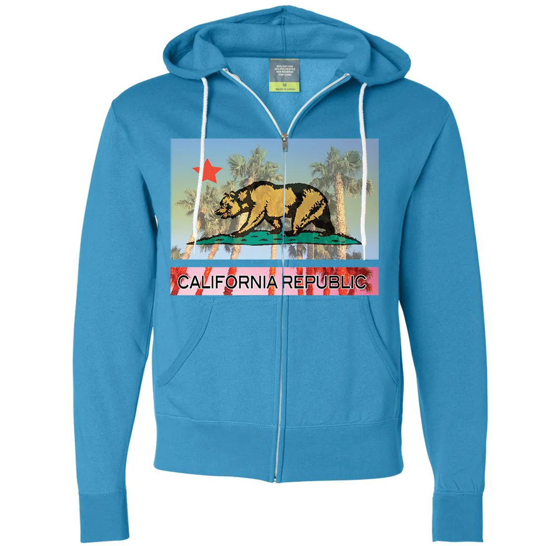 California Republic Palm Tree Bear Zip-Up Hoodie