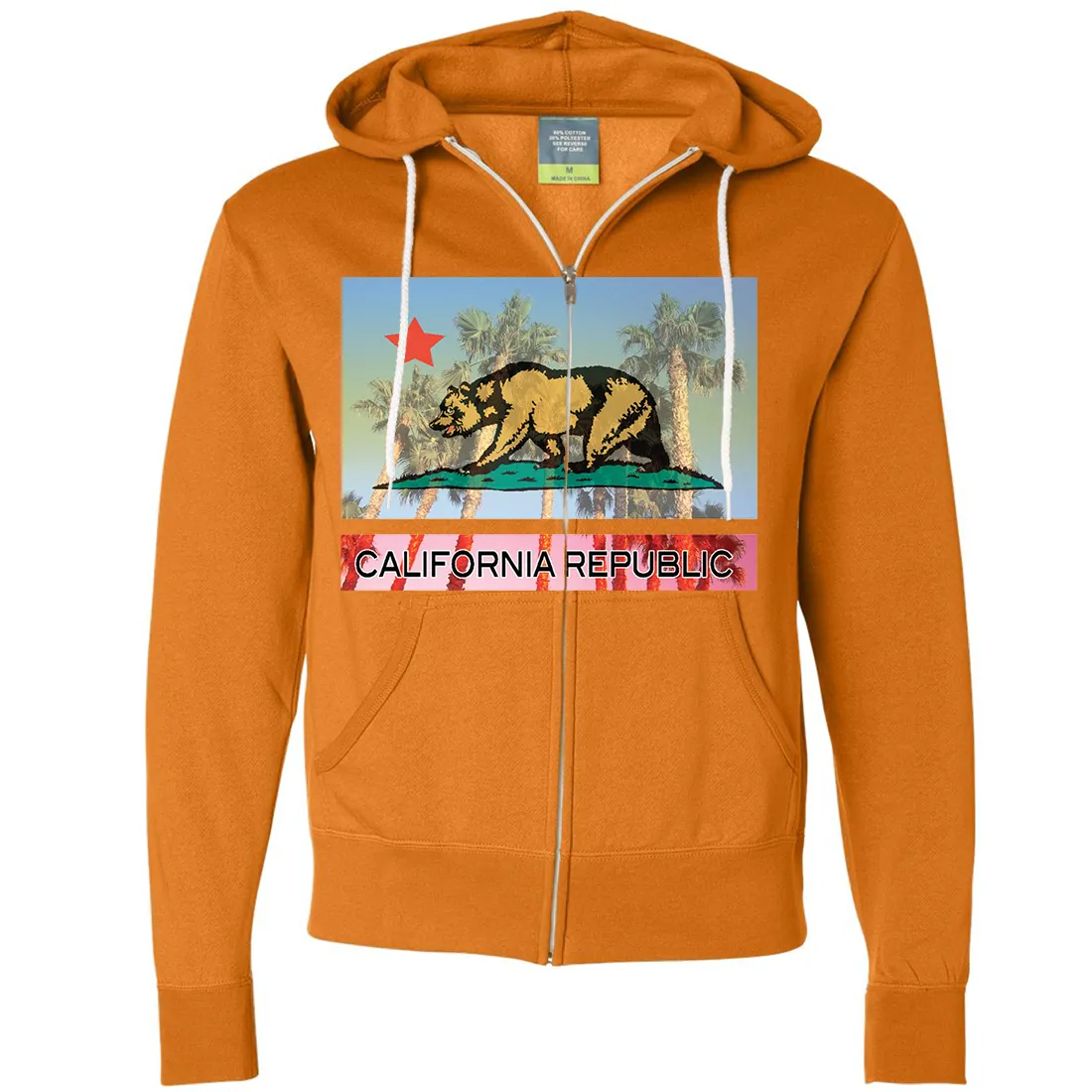 California Republic Palm Tree Bear Zip-Up Hoodie