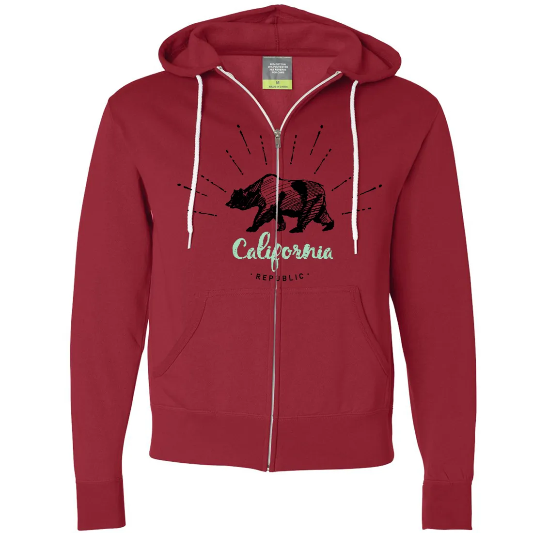 California Republic Stencil Zip-Up Hoodie