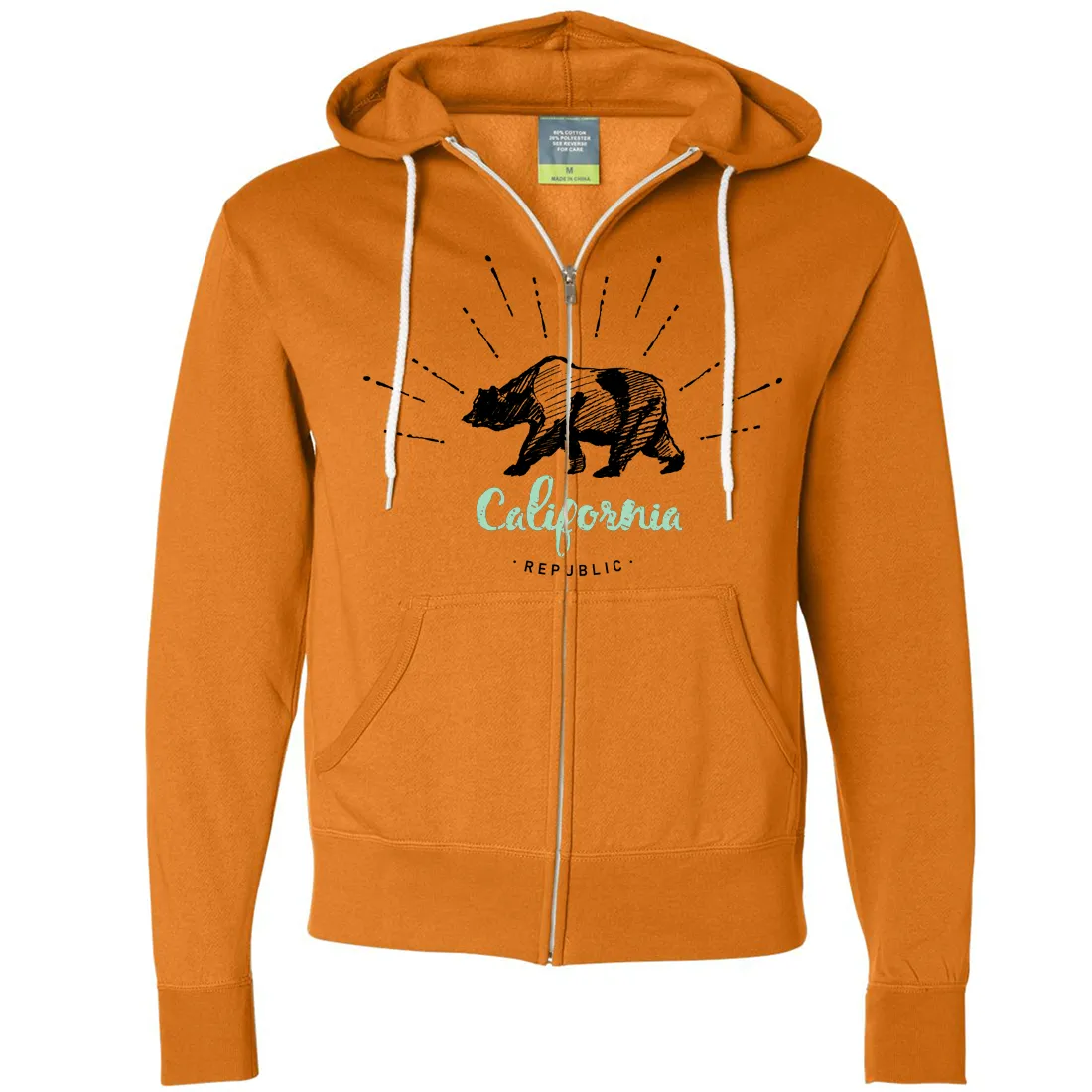 California Republic Stencil Zip-Up Hoodie