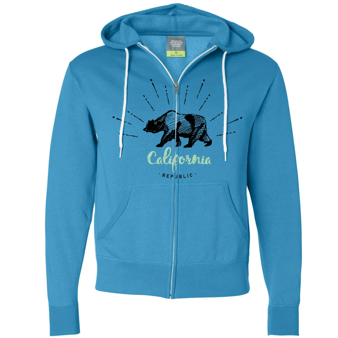 California Republic Stencil Zip-Up Hoodie