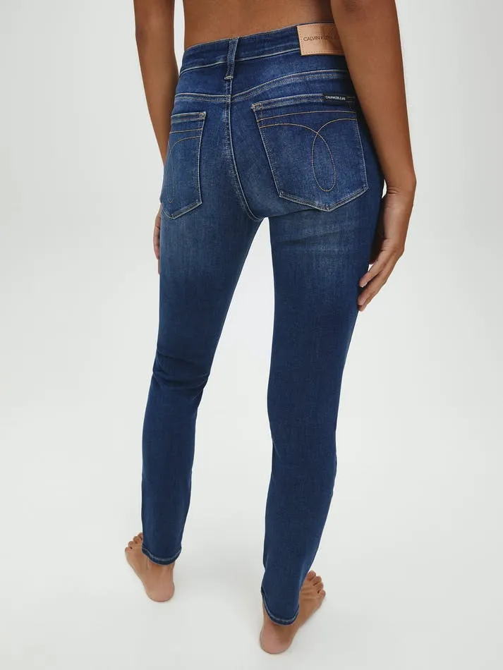Calvin Klein Jeans Mid Rise Skinny Jeans - Mid Blue