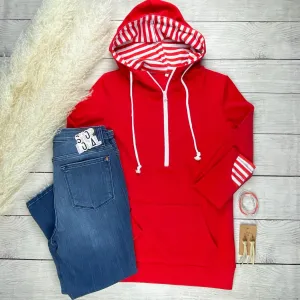 Candy Cane Half-Zip Thumbhole Hoodie