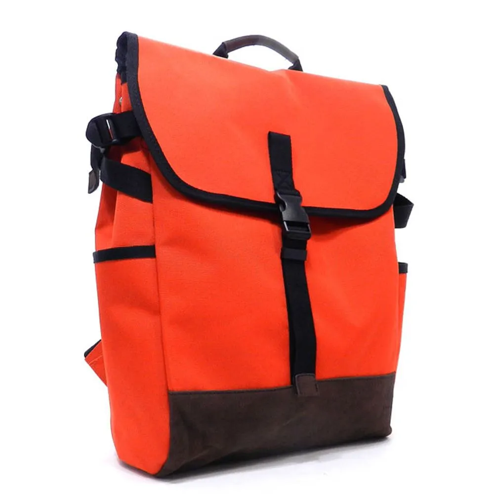 Canvas L backpack Bag Navy Blue flap over I Pad laptop form Pockets belt Blanc