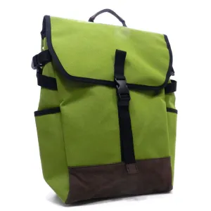 Canvas L backpack Bag Navy Blue flap over I Pad laptop form Pockets belt Blanc