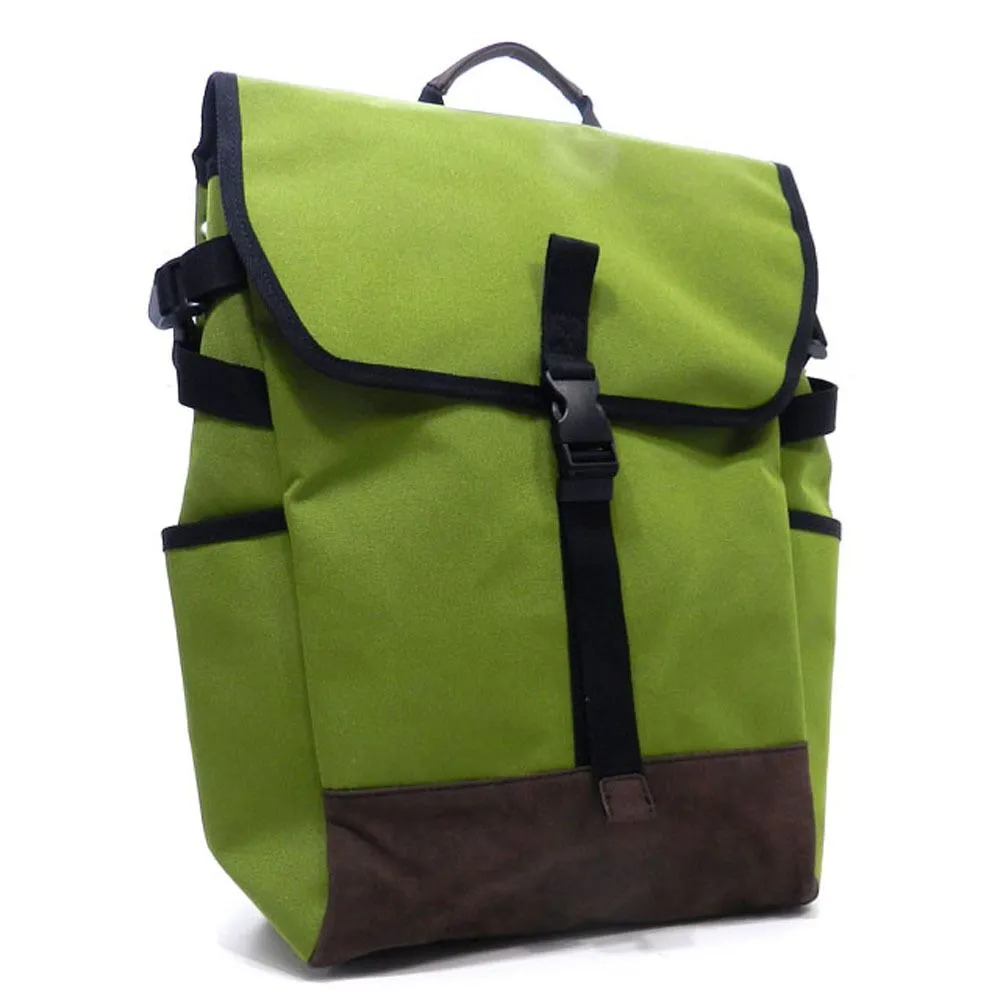 Canvas L backpack Bag Navy Blue flap over I Pad laptop form Pockets belt Blanc
