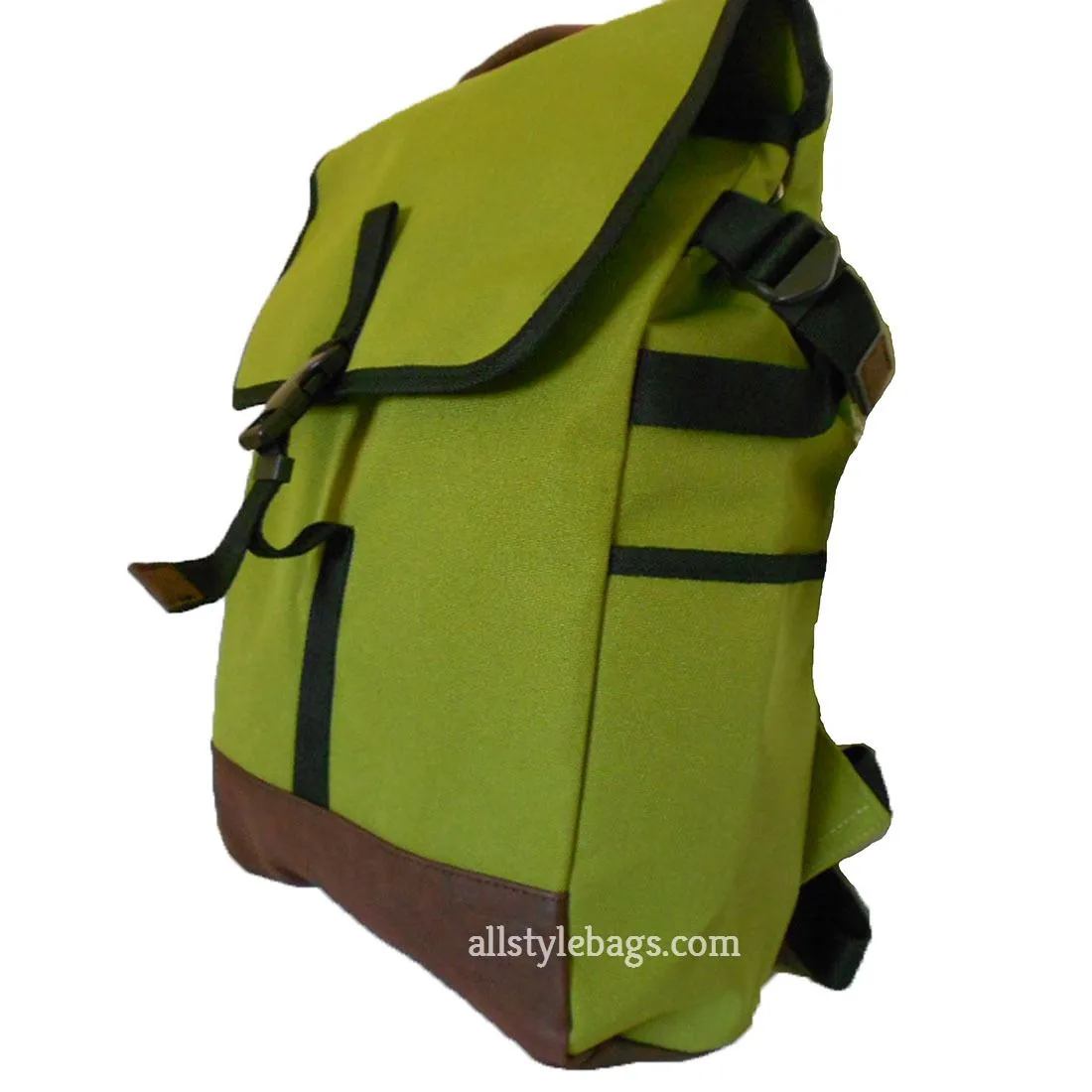 Canvas L backpack Bag Navy Blue flap over I Pad laptop form Pockets belt Blanc