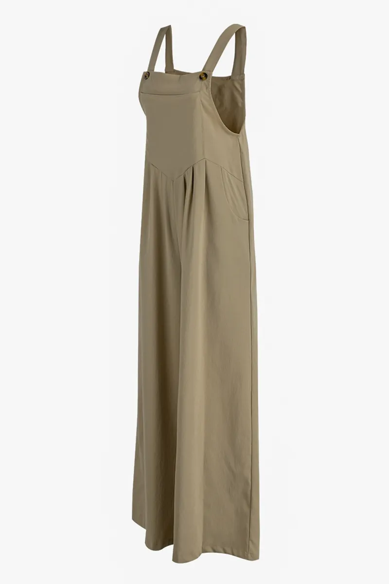 Casual Solid Split Joint Square Collar Loose Jumpsuits(13 Colors)